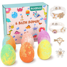 Bath Bombs for Kids, Panspace 6 Pack Dino Egg Kids Bath Bombs with Surprise Inside