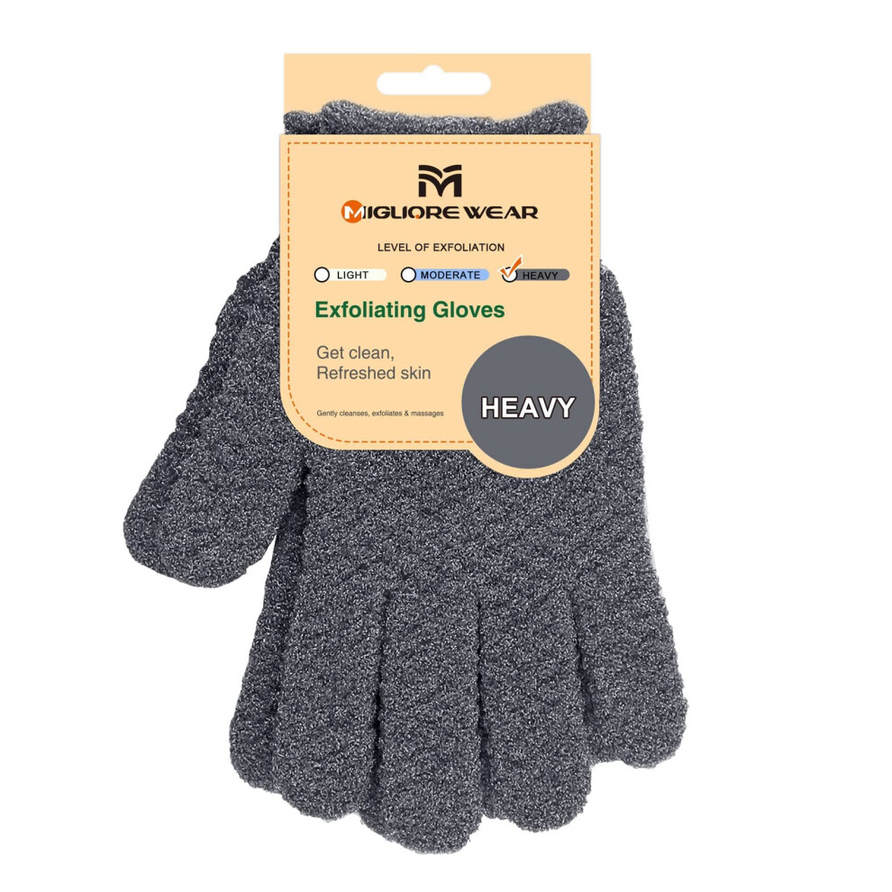 Migliore Wear Exfoliating Wash Gloves, Shower Scrub Gloves/Loofah, Natural Fibre Bath Gloves For Spa, Massage, Body Scrub Exfoliator