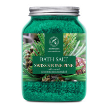 AROMATIKA Swiss Stone Pine Bath Salts – 1300 g Natural Aromatherapy Bath Soak with Pinus Cembra Essential Oil, Natural Bath Salts for Soaking Bath