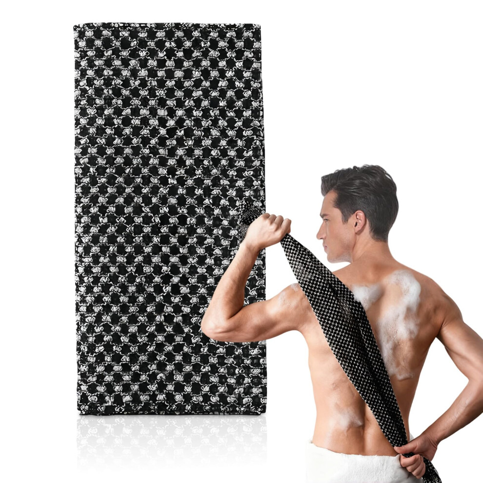 Flintronic 1Pc Japanese Exfoliating Towel, Extra Long Shower Towel For Men Women, Deep Scrub Cloth For Body, Cleaning And Massage