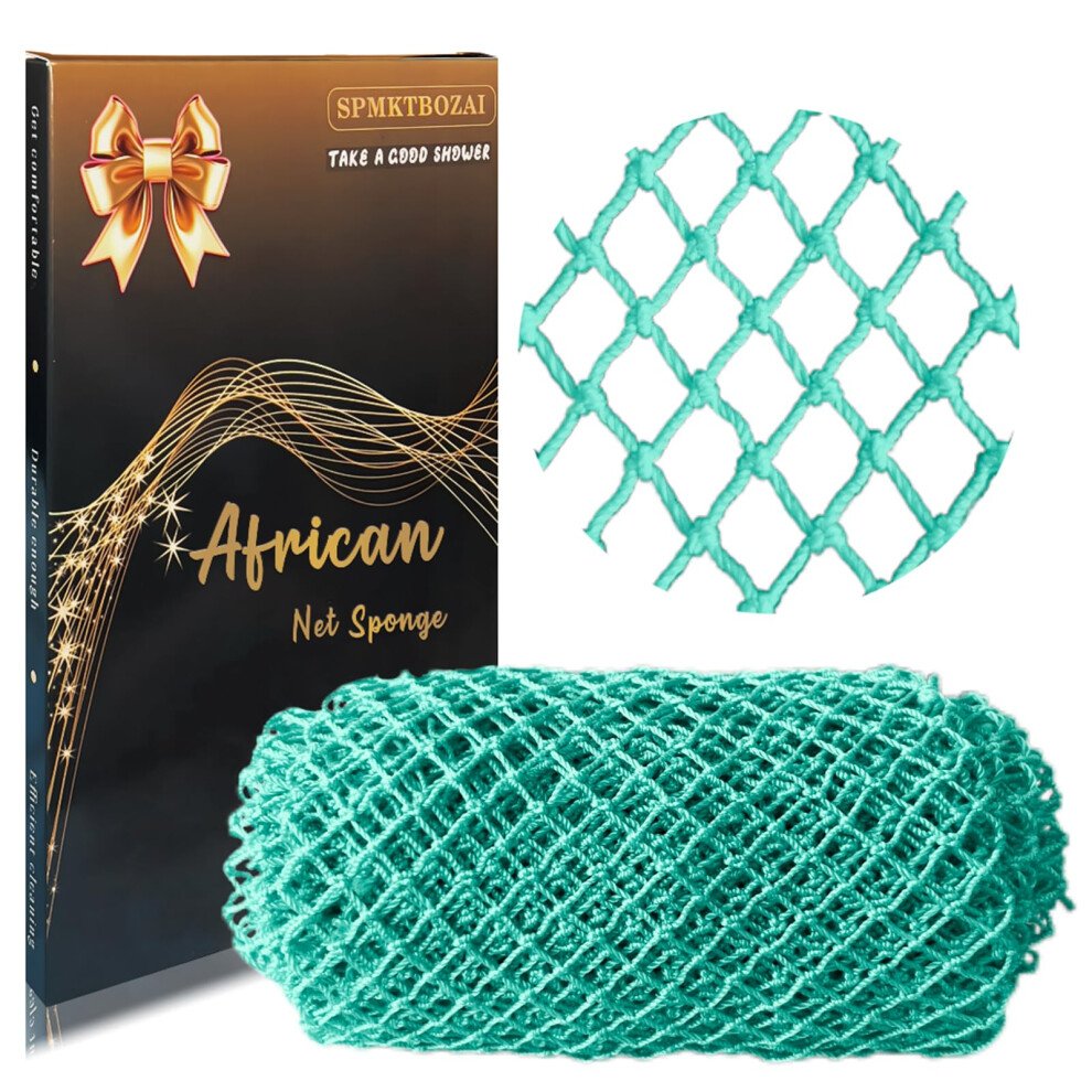 Spmktbozai African Net Sponge Authentic, African Exfoliating Sponge Real African Net Black Owned, African Bath Sponge Back Scrubber