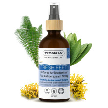 TITANIA Foot Spray Antiperspirant 100 ml - Pump Spray Against Odour Antibacterial, No Alcohol & Aluminium Salts