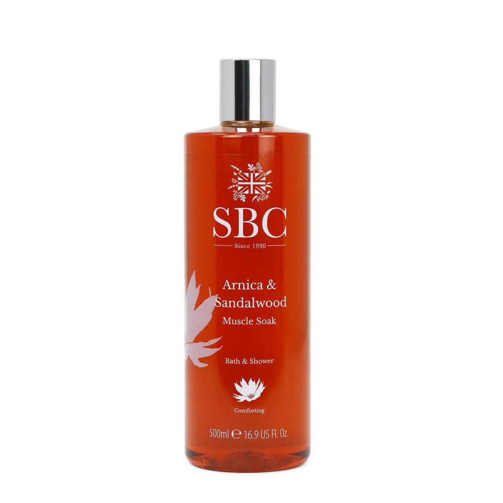 Sbc Skincare Arnica & Sandalwood Muscle Soak - 500Ml | Soothing Bubble Bath For Men And Women | Vegan Friendly Bath Soak