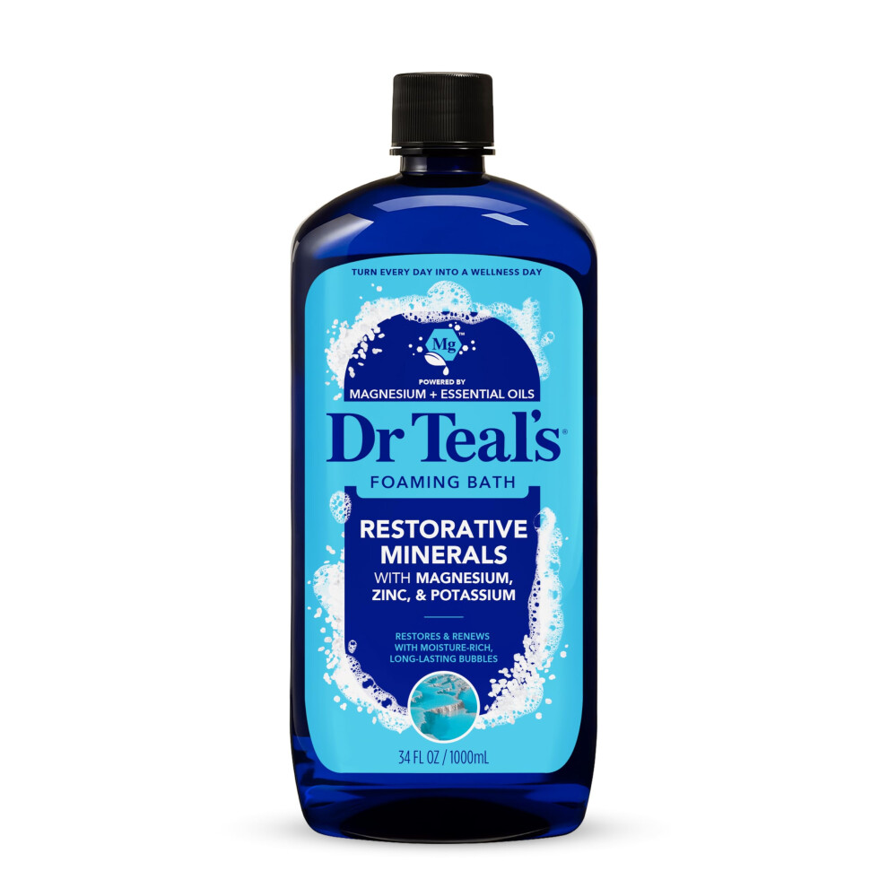 Dr Teal's Foaming Bath With Pure Epsom Salt Restorative Minerals With Magnesium, Potassium, Zinc And Essential Oils 1L