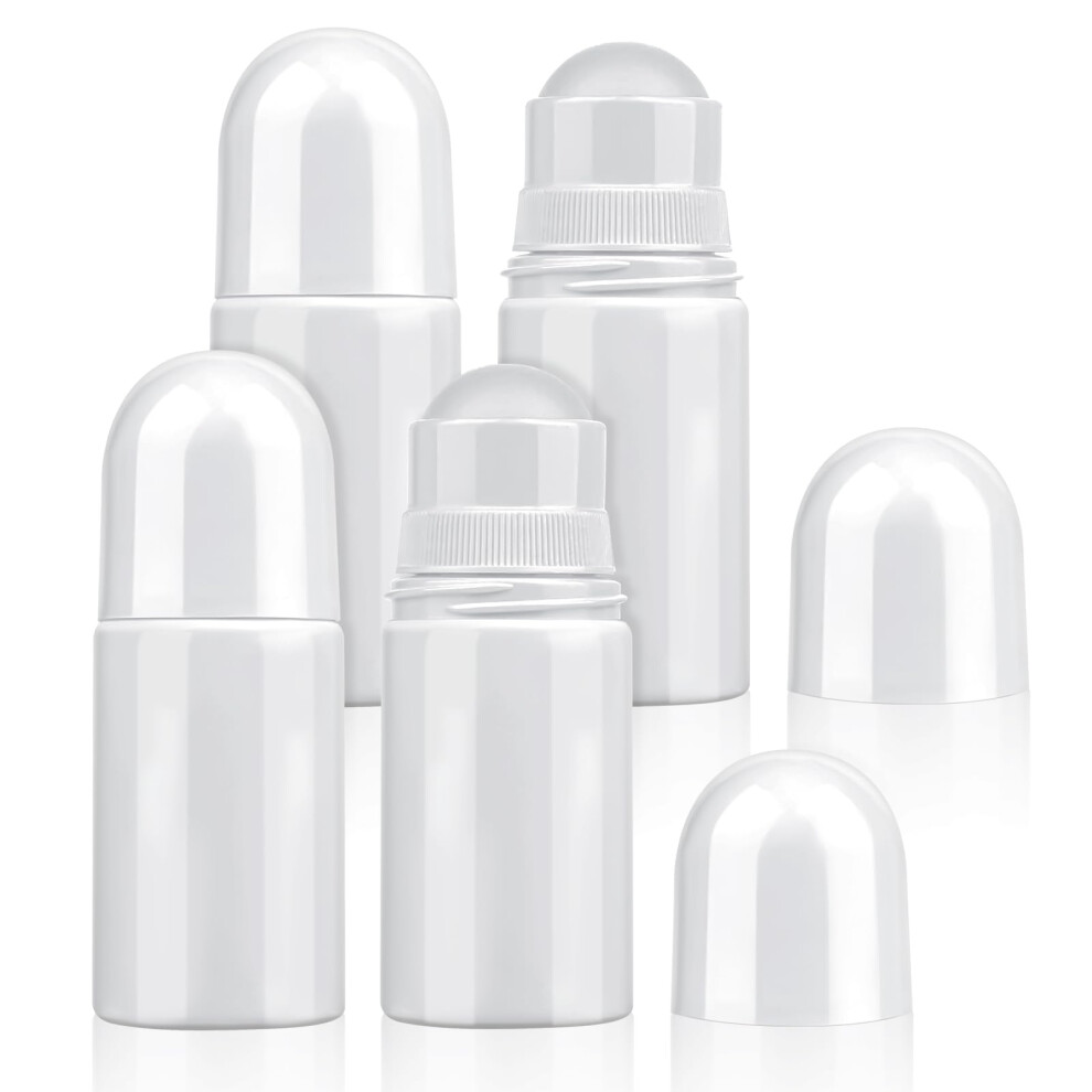 Sliverdew White 4Pcs 1.7Oz /50Ml Roll-On Bottles Empty Refillable Roller Bottle Reusable Leak-Proof Diy Deodorant Containers Plastic Roller Bottle For