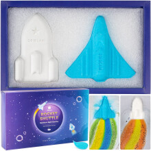 ORIGLAM Kids Bath Bombs for Boys, 2 Extra Large Space Plane & Rocket Bath Bombs for Kids Bubble Bath, Handmade Rainbow Bath Bomb Gift Set