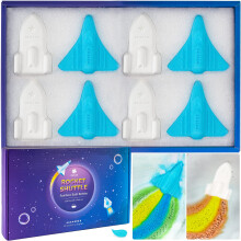 ORIGLAM Rainbow Bath Bombs for Kids Bubble Bath, Bulk Kid Bath Bombs for Toddler Boys Individually Wrapped, Space Shuttle & Rocket Bath Bomb Set