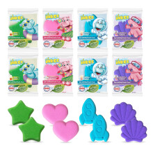 INKEE Fizzer Mix Bundle of 8 - Bath Bombs for Kids, Colour Changing Bath additive with Almond Oil in 4 Different Fragrances and Shapes - 8X 20g