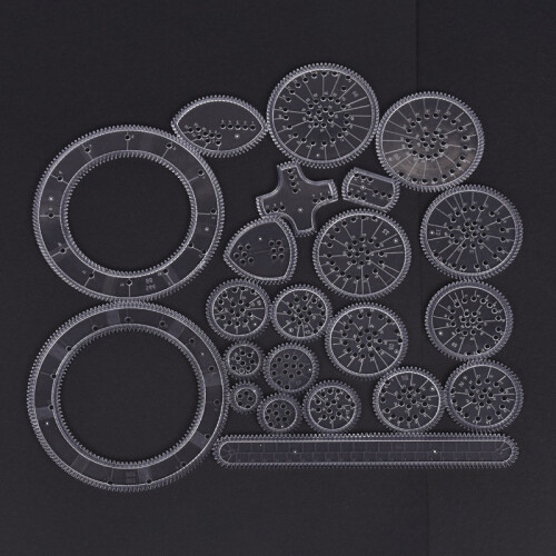 22Pcs Spirograph Geometric Ruler Drawing Accessories Drafting Tools Kids Toy 2