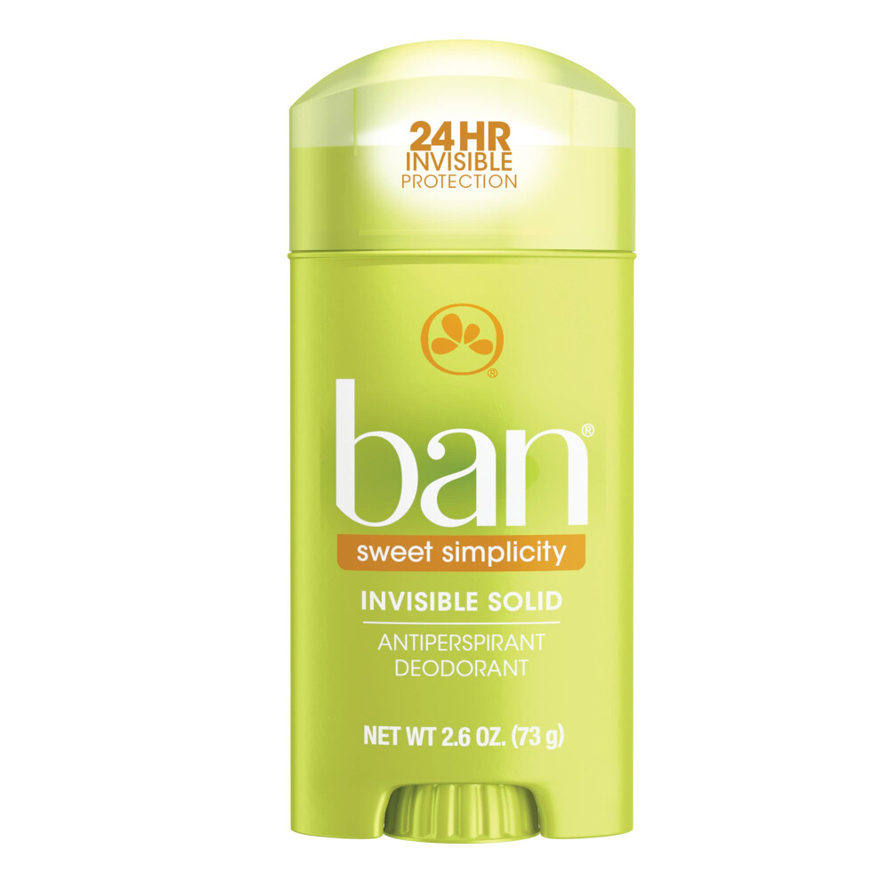 Ban Antiperspirant Deodorant, Invisible Solid, Sweet Simplicity, 2.6 Ounce