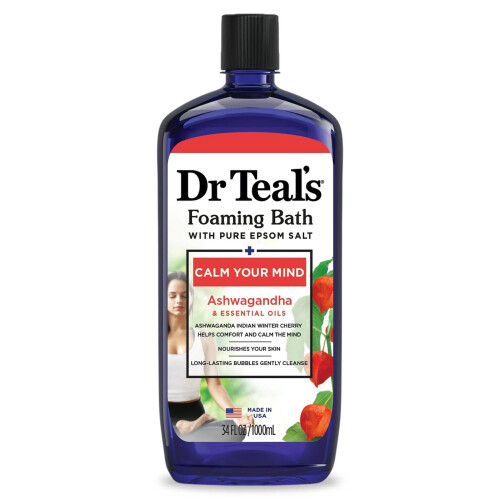 Dr Teal's Ashwagandha Foaming Bath 1L, Clear
