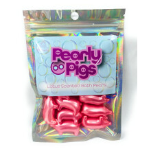 Pearly Pigs Lotus Scented Bath Pearls. Mix of 10 Pig Shaped Bath Pearls Full of Lotus Scented Bath Oil. Stocking Filler, Pig Themed Gift