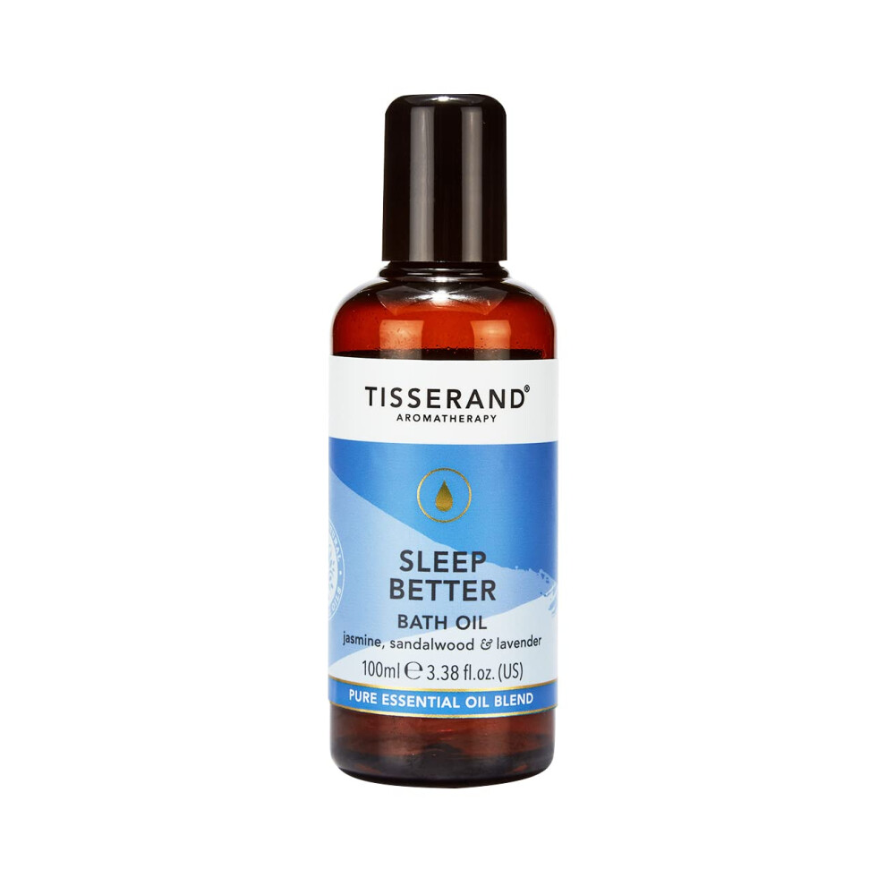 Tisserand Lavender - Sleep Better - Bath Oil - Jasmine & Sandalwood Essential Oils - 100% Natural Pure Essential Oils - 100Ml