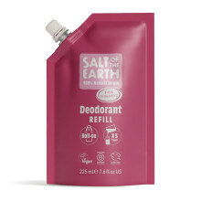 Salt of the Earth - Natural Deodorant Roll On Refill Pouch, x3 Uses - Fresh Stawberry - Vegan, Long Lasting Protection, Leaping Bunny Approved