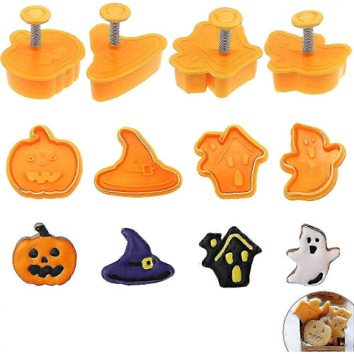 Halloween Cookie Cutter Set - 8 Pcs Nonstick Cake Molds