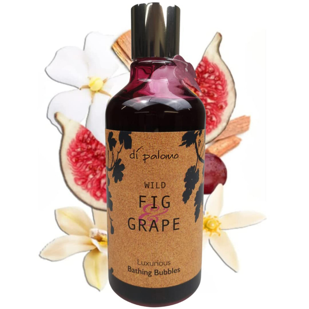 Di Palomo Vegan Wild Fig & Grape Luxury Bathing Bubbles 300Ml. Foaming Bubble Bath. Luxury Shower Gel & Body Wash With Nourishing Skin Care. Bath