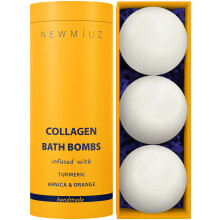 Natural Bath Bombs - Luxurious Fizzing Bubble Bath Gift for Dry Skin Hydration Moisturizing - Turmeric & Arnica Orange Essential Oil