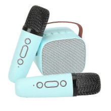 Karaoke Machine Kids with 2 Wireless Microphone, Portable Karaoke Machine with Bluetooth for Kids Adults, Voice Changing Effects & LED Lights