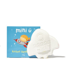 Mini U Rocket Bath Bomb, Bath Fizzer with Shea Butter to Moisturise, Vegan & Cruelty Free, White, Red & Yellow Flame Tail