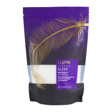 I Love Wellness Sleep Bath Salts, with Natural Essential Oils of Lavender & Chamomile, Formulated with Mineral Rich Sea Salt