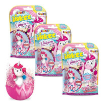 INKEE Unicorn Bath Bombs Set of 3 – Kids Bath Toys with Surprise Unicorn Figures – Bubble Bath Fizzy Balls with Popcorn Scent