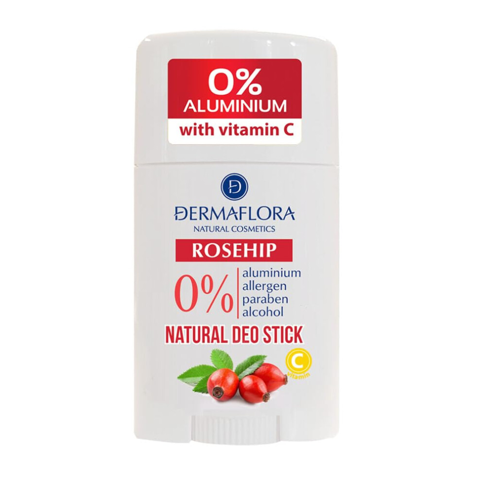 Dermaflora Rosehip With Vitamin C Natural Deo Stick Â 50Ml | Antioxidant-Rich Natural Deodorant | Aluminum-Free, Paraben-Free