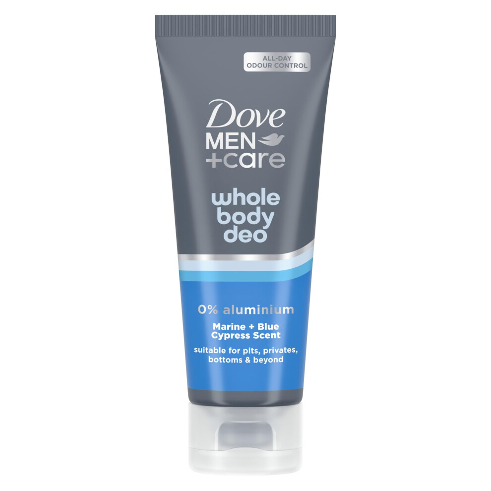 Dove Men + Care Blue/Cream Dove Men+Care Marine & Cypress Whole Body Deodorant 0% Aluminium Deodorant For Men For All-Day Odour Control 75 Ml
