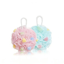 2 Pcs Colorful Bath Loofah Sponges, Soft Mesh Body Scrubber for Gentle Exfoliation, Durable Shower Accessories for Women, Men, and Kids