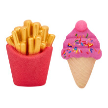 Holler and Glow Fry-Yay! Bath Bomb Gift Set, Fries & Ice Cream Shaped Bath Bombs, Sweet Scented, Playful & Quirky, Fizzy, Colourful, Vegan