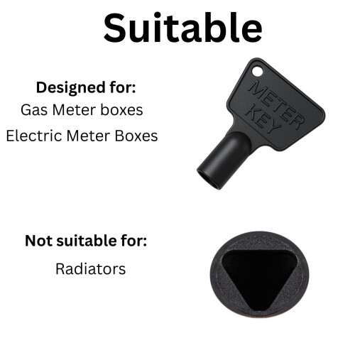 Gas Meter Box Key [2 Pack] - Triangle Key - Electric Box Key - Utility Box Key - Black Plastic Key