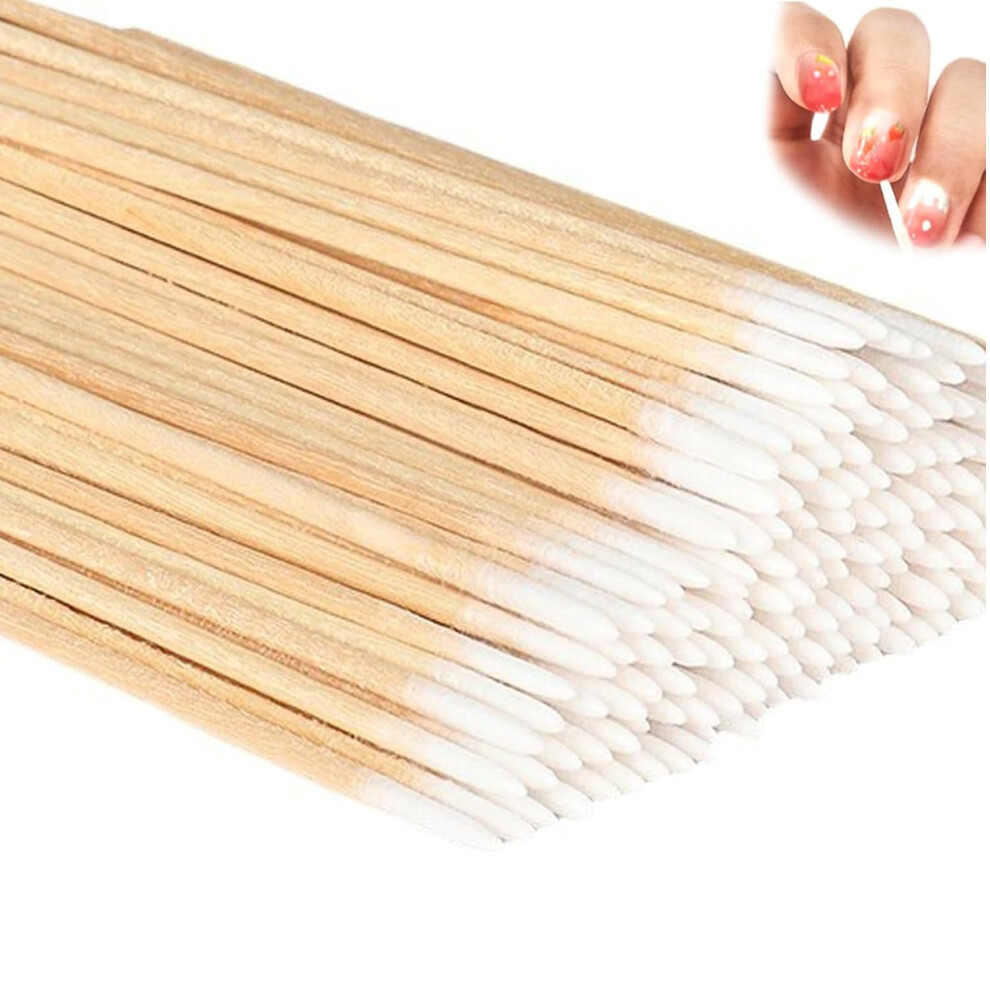 Ezranova Cotton Swab,200 Pcs Cotton Buds,Cotton Tipped Applicator,Cotton Swabs Wood Sticks For Eyebrow Tattoo Beauty Make-Up Color Nail Seam Dedicated Dirty