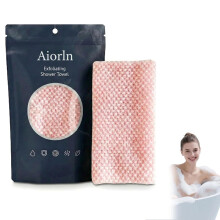 Aiorln Exfoliating Shower Towel, 2-in-1 Exfoliating Towel, Aiorln Exfoliating Towel (Pink)