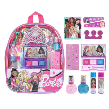 Barbie Makeup Filled Backpack Set, Including Lip Balm, Nail Polish, Nail File, Hair Bows, and Other Accessories, Ages 3+ for Parties