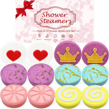 Lanwexy Shower Steamers, 12 PCS Shower Bombs for Women and Men Present, Aromatherapy Bath Bombs Shower Tablets with Natural Essential Oils for