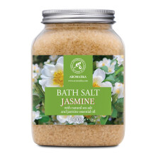 AROMATIKA Jasmine Bath Salts with Natural Essential Oil – 1300g Aromatherapy Bath Soak for Good Sleep, Relaxing Bath & Stress Relief