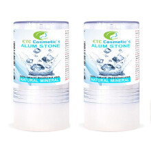 Alum stone - 2 x 115 gr - natural mineral deodorant, vegan | has an antiseptic effect, does not clog pores, aftershave