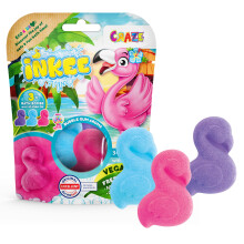 INKEE Flamingo Pack of 3 Bath Bombs for Children in The Shape of a Flamingo with Bubble Gum Aroma, 3 Colors That dye The Water Pink, Violet and Blue