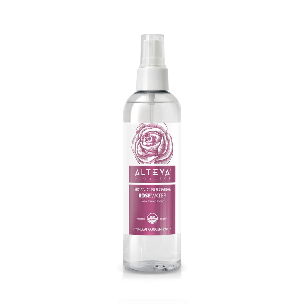 Alteya Organics Alteya Organic Rose Water Spray 250Ml - Pure Organic Rosa Damascena Hydrolat - No Additives - No Artificial Ingredients - Usda Certified Organic