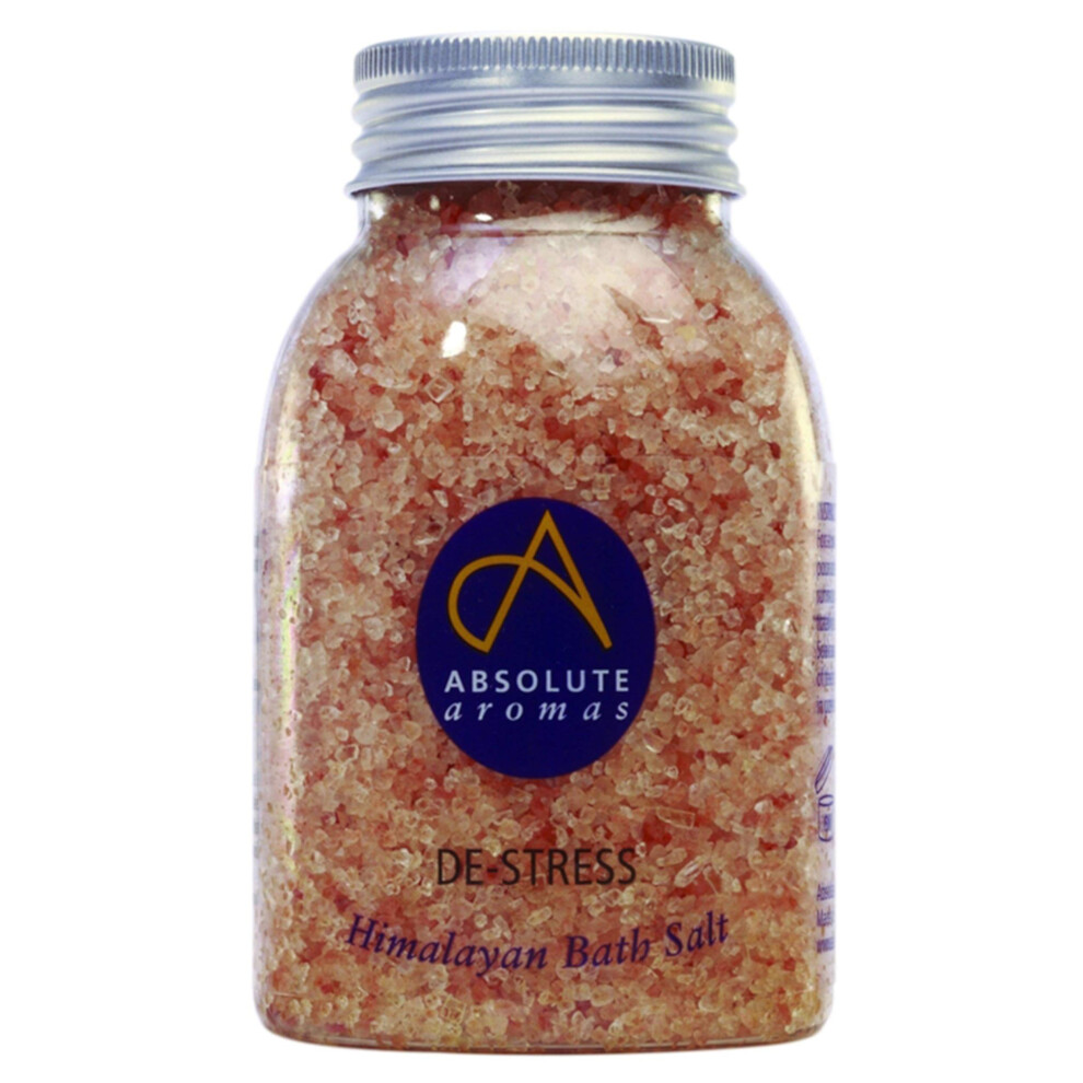 Absolute Aromas Pink De-Stress Bath Salts 290G - Natural Himalayan Salt Infused With 100% Pure Essential Oils Bergamot, Ylang Ylang