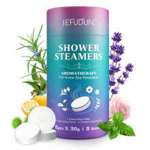 Shower Steamers Aromatherapy 8 Packs, Long-Lasting 8 Scents Shower Bombs with Essential Oils for Home-Spa Relaxation, Stress Relief Shower Tablets