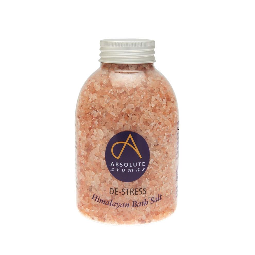 Absolute Aromas Pink De-Stress Bath Salts 625G - Natural Himalayan Salt Infused With 100% Pure Essential Oils Bergamot, Ylang Ylang