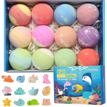 Bath Bombs for Kids with Surprised Toys - 12Pcs Bubble Bathbombs Gift Set for Women, Fizzy Balls with Natural and Organic Ingredients