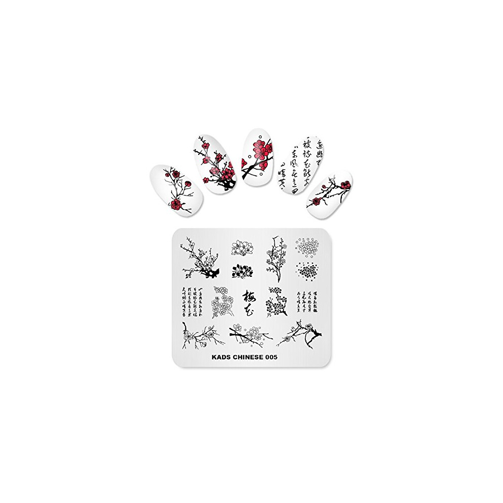 Kads Nail Stamping Plate Chinese Style Nail Art Stamp Template Diy Image Template Manicure Stamping Plate Stencil Tools (Cn005)