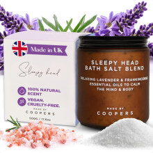 Made by Coopers Sleepy Head Bath Salt Blend | Epsom Bath Salts with Himalayan Salt | Relaxing Aromatherapy with Organic Lavender