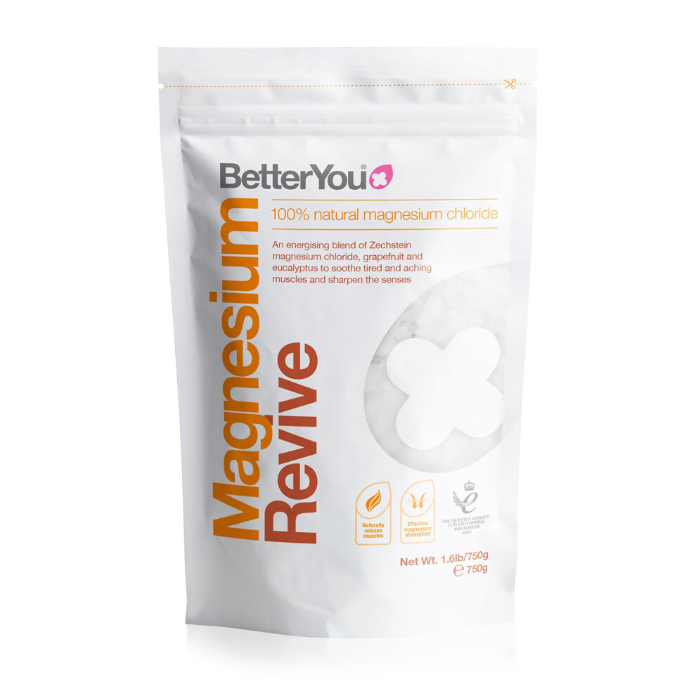 Betteryou Revive Bath Flakes, Blend Of Pure Zechstein Magnesium Chloride With Restorative Essential Oils