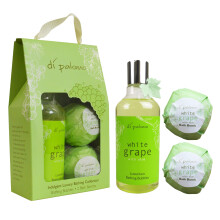 Di Palomo Vegan White Grape & Aloe Indulgent Luxury Bathing Collection. Bathing Bubbles 300ml & 2 Bath Bombs. Bubble Bath Body Wash & Bath Bomb Bath