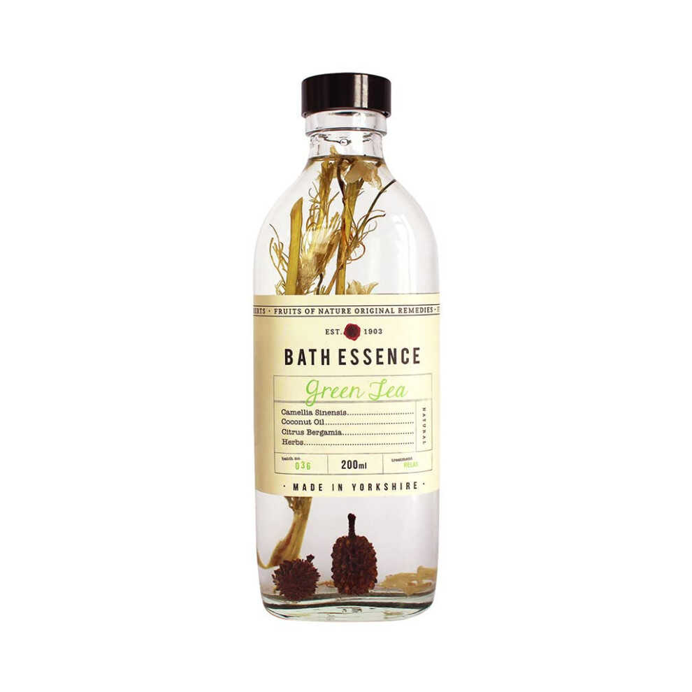 Fikkert Fikkerts Fruits Of Nature Green Tea Soothing And Relaxing Bath Oil Essence (200Ml/6.76Floz) With Lively, Herbal Citrus Tones, Vegan Plant Based