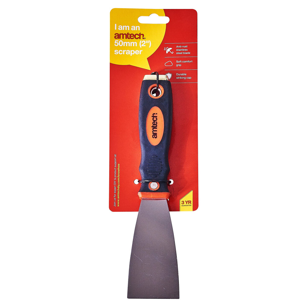 Amtech G0665 50Mm (2") Scraper With Soft Grip Handle 5051226572715