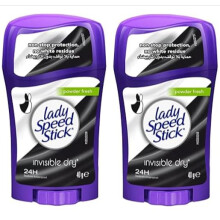 Lady Speed Stick Deodorant 1.4 Ounce Powder Fresh Invisi Dry (41ml) (2 Pack)