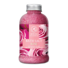 AROMATIKA Rose Bath Salts with Natural Rosewood Oil & Rose Extract – 600 g Aromatherapy Bath Soak for Relaxation, Sleep & Stress Relief
